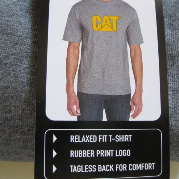 Caterpillar Trademark logo Tee Shirt XXL, Heather Grey. relaxed fit tagless back - Picture 1 of 13